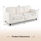 Modern 3-Seater Sofa Couch with Soft Teddy Velvet Ergonomic Cushions Wood Legs for Living Room